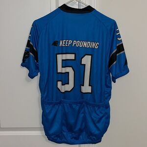 Sam Mills 51 Keep Pounding Carolina Panthers Cycling Bike Touring Jersey XL mens